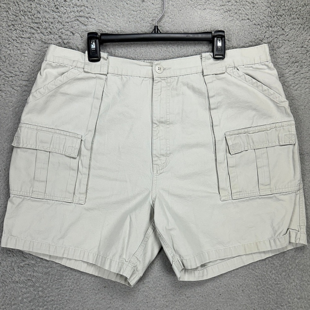 Weekender Mens Safari Cargo Shorts 42 Light Khaki Flat Front Pockets Outdoor